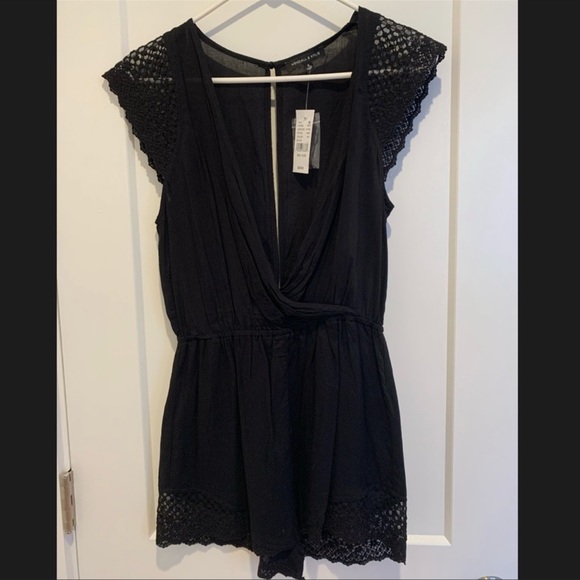 Kendall & Kylie Pants - Kendall & Kylie surplice lace detail romper
